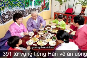 391 từ vựng tiếng Hàn về ăn uống